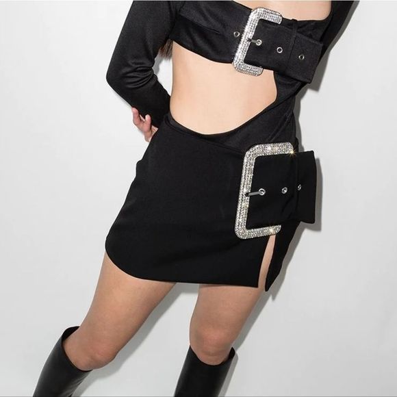 NWT 2022 BUCKLE RHINESTONE BELT MINI SKIRT BLOGGERS FAVORITE 😍 ♥️ - Picture 5 of 13